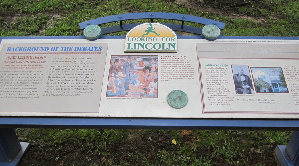 Monumento a Lincoln que incluye señalización
