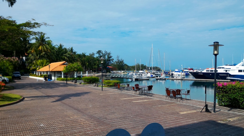 ship resting on port, batam - indonesia