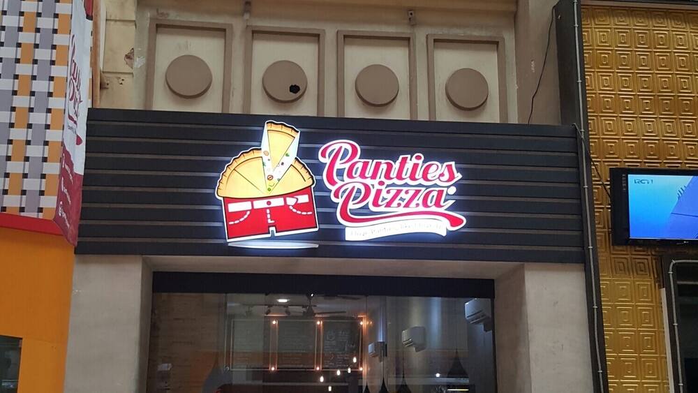 This pizza joint has turned many heads. How did pizza get associated with panties anyway?
