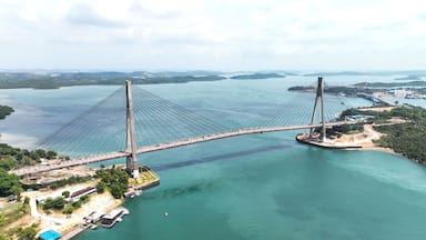 Drone view of Barelang Bridge