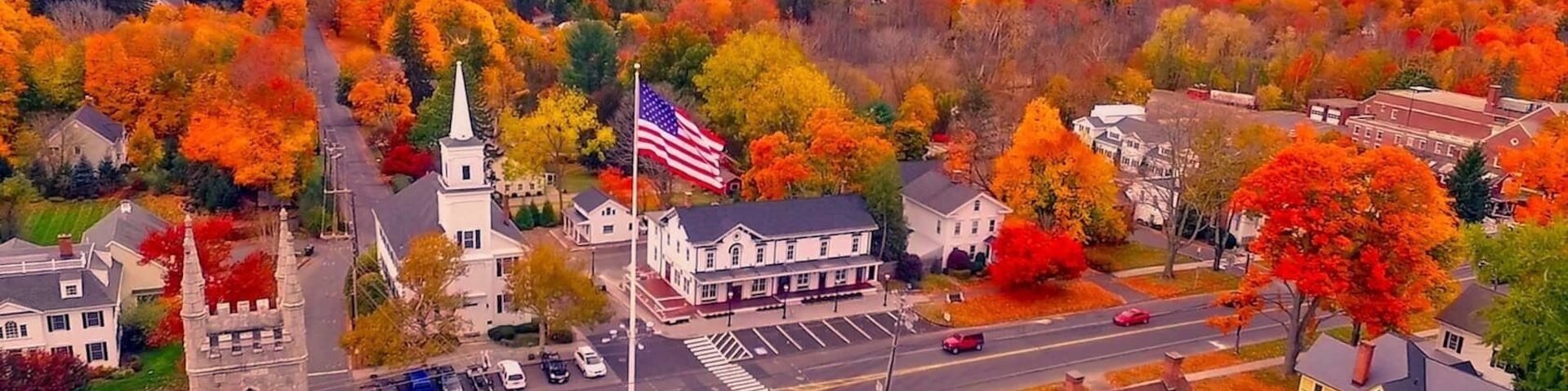 A beautiful aerial view of the center of my hometown, an idyllic country town in Fairfield County, CT. Now known worldwide for the tragedy of Sandy Hook, we who grew up there want to always show our town for what it always should have been...a great place to grow up! Thanks, Mike, for capturing its essence so well!