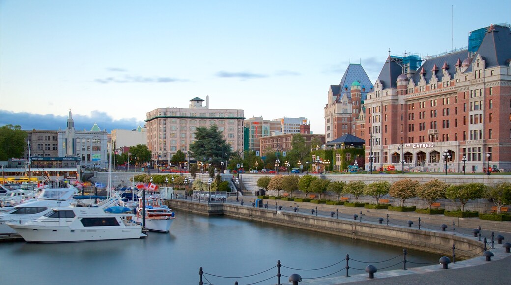 Victoria Harbour featuring heritage elements and a bay or harbour