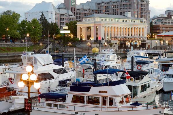 Victoria Harbour featuring heritage elements and a bay or harbor