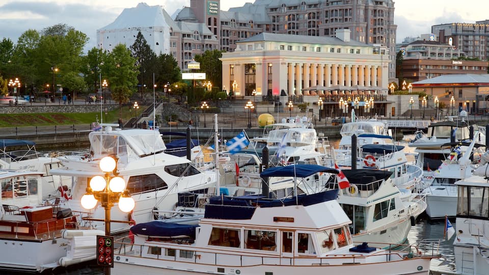 Victoria Harbour featuring heritage elements and a bay or harbor