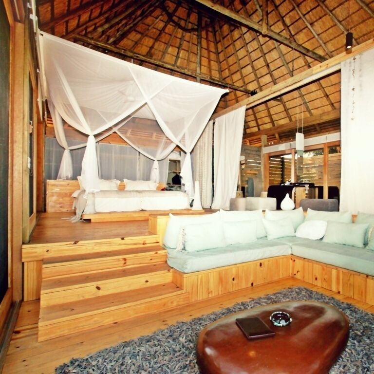 World class safari camp in the Okavango Delta. Each of the seven enormous cabins features an open floor plan with vaulted ceiling, wall-to-wall windows on three sides overlooking the floodplain, indoor and outdoor showers, a plunge pool and a lounge area. It's too bad we spent all our time in a jeep!

The wildlife here is incredible - cheetahs and hippos are relatively common and it's one of the few places in the delta where you can find red lechwe and (beautiful) sable antelopes.

A splurge for sure, but if you're already flying all the way to Botswana...