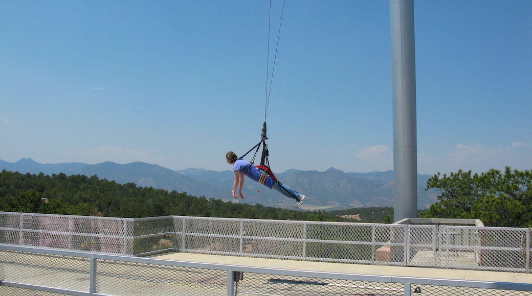 Colorado Springs showing zip lining as well as an individual male