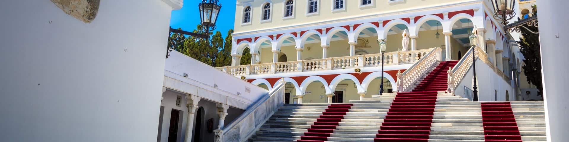 The famous church of Panagia Megalochari Evangelistria, Tinos island, Cyclades, Greece.