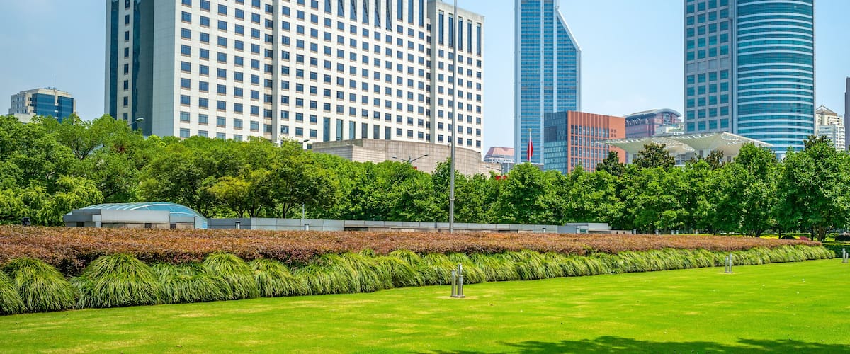 facade view of shanghai city hall in china