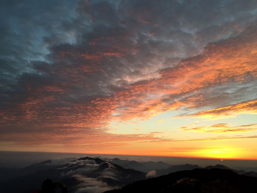 When you're above the clouds for sunrise like this, it's known as "cloud ocean" in Japan. Breathtaking view!
