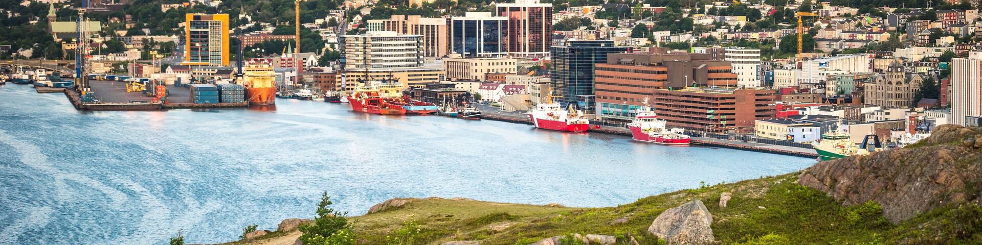 St. John's cityscape, capital city of Newfoundland and Labrador, Canada