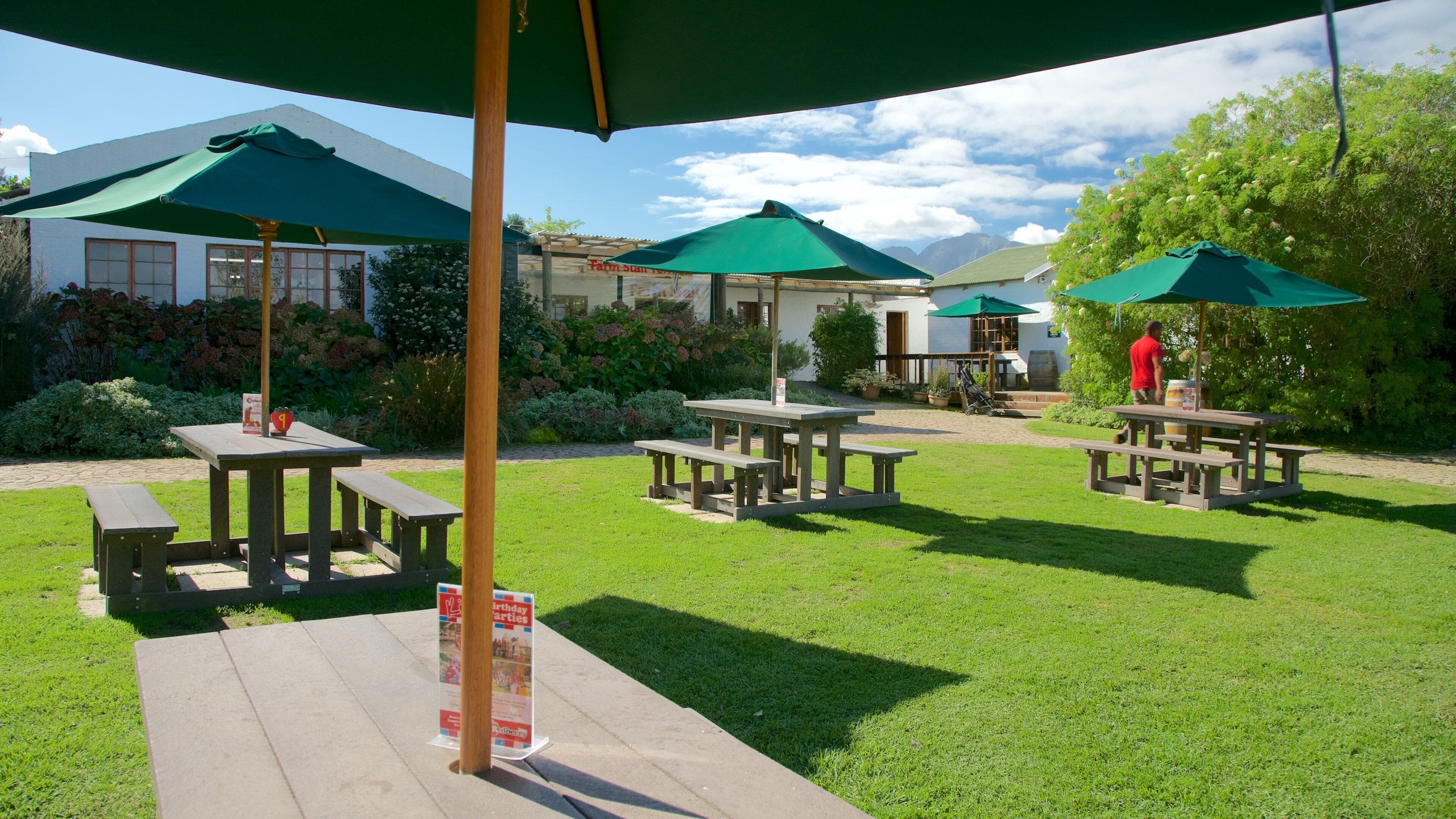 Redberry Farm mostrando comer al aire libre
