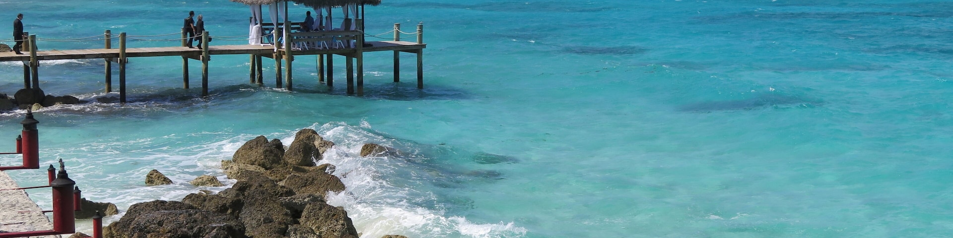 the amazing view from a resort in West Bay in Gambier Village in Nassau in the month of February, Bahamas