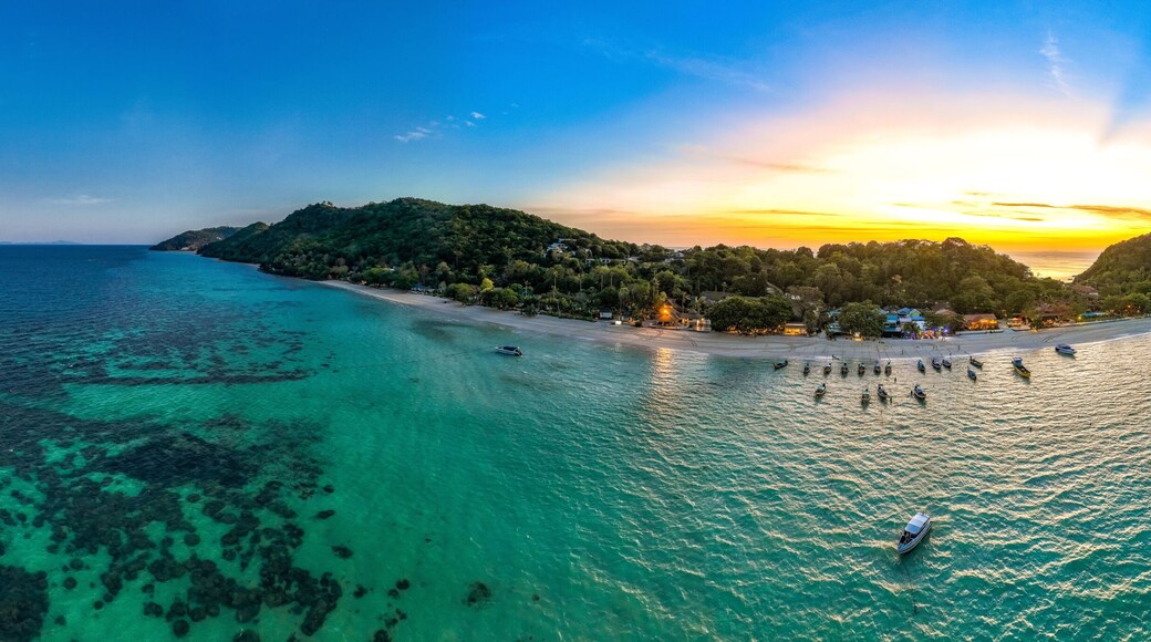 Aerial view of Laem Tong Beach or Laemtong bay in koh Phi Phi, Krabi, Thailand