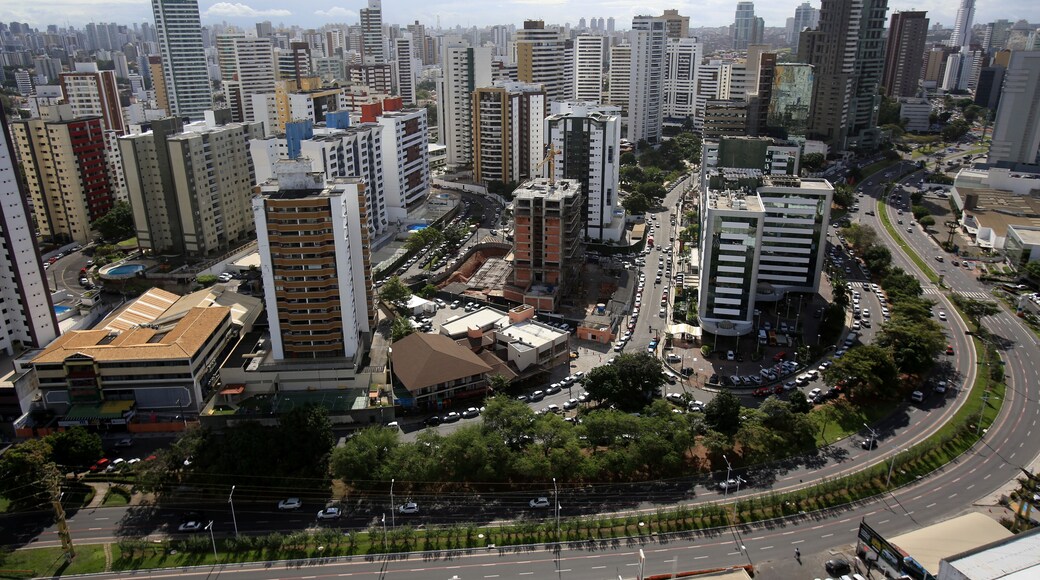 salvador, bahia / brazil - august 29, 2016: aerial view of residential buildings in the Pituba neighborhood in the city of Salvador.