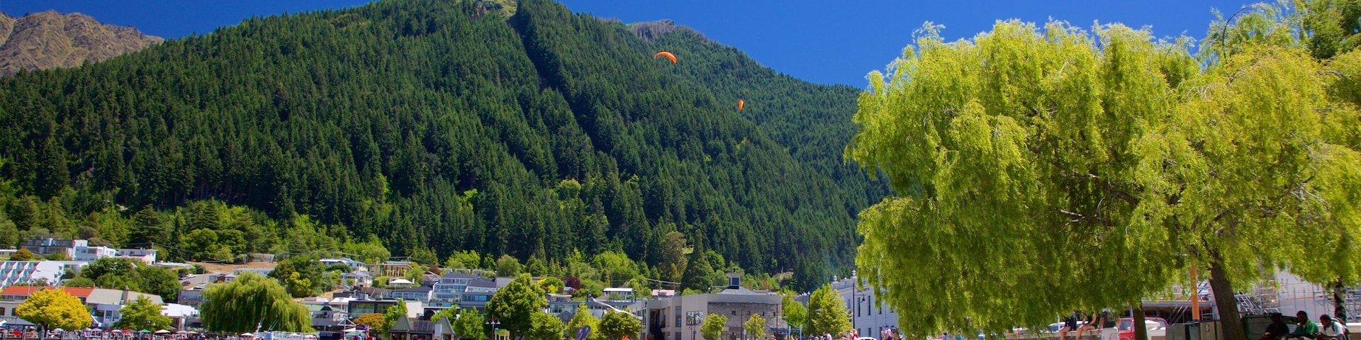Queenstown Beach featuring a small town or village, a pebble beach and a lake or waterhole