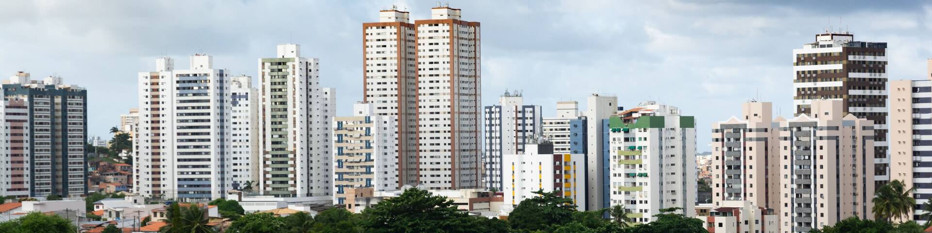 View from the top of residential and financial buildings in the Stiep neighborhood in the city of Salvador, Bahia.