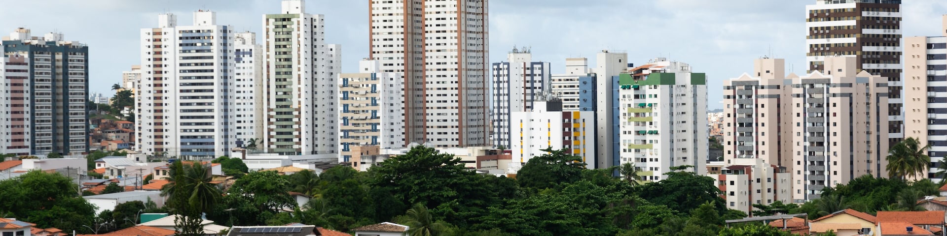 View from the top of residential and financial buildings in the Stiep neighborhood in the city of Salvador, Bahia.