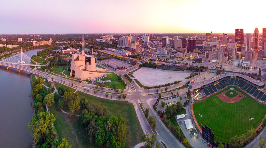Sunset over the panoramic city