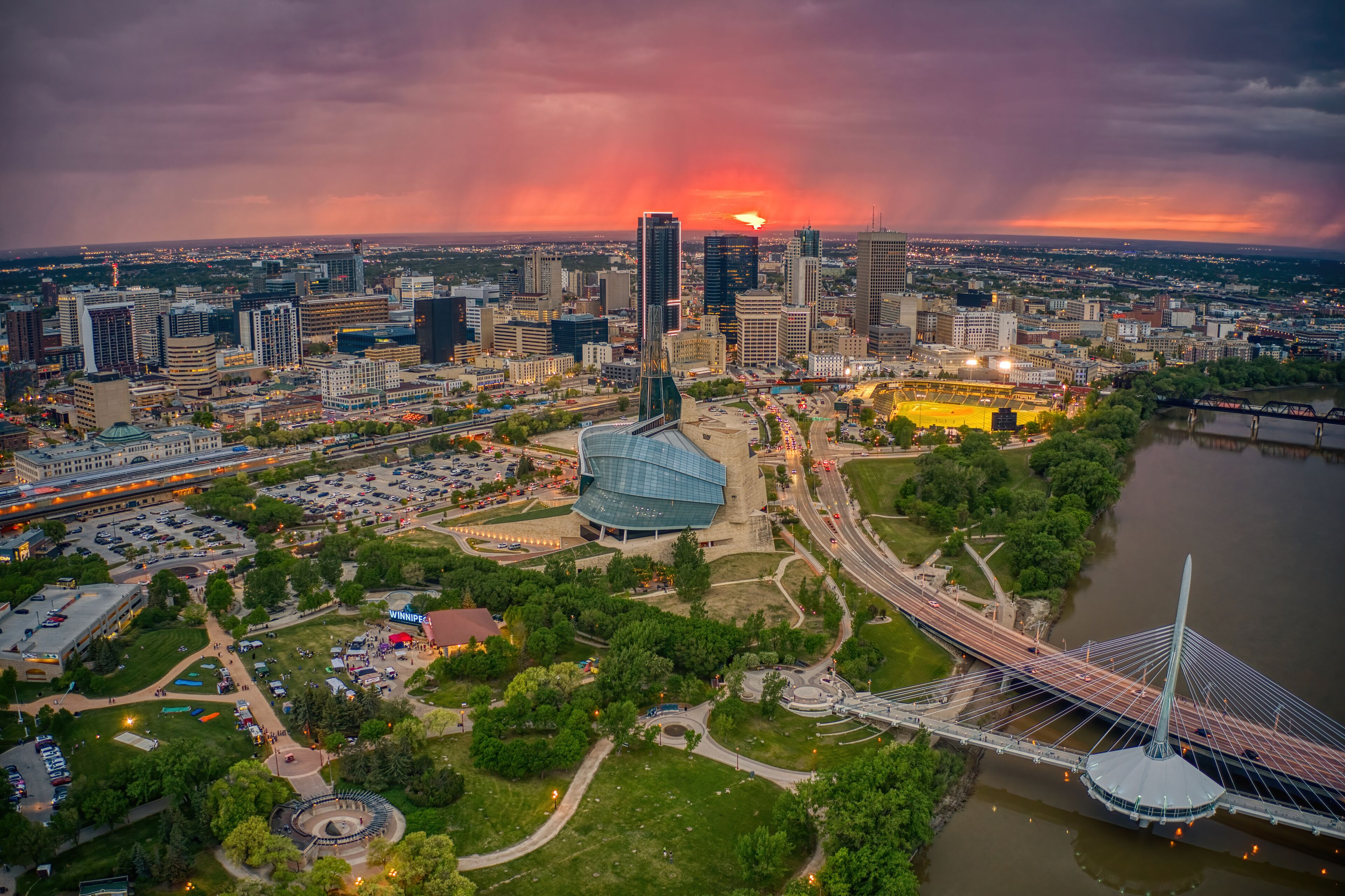 Aerial View of Winnipeg, Manitoba during Summer