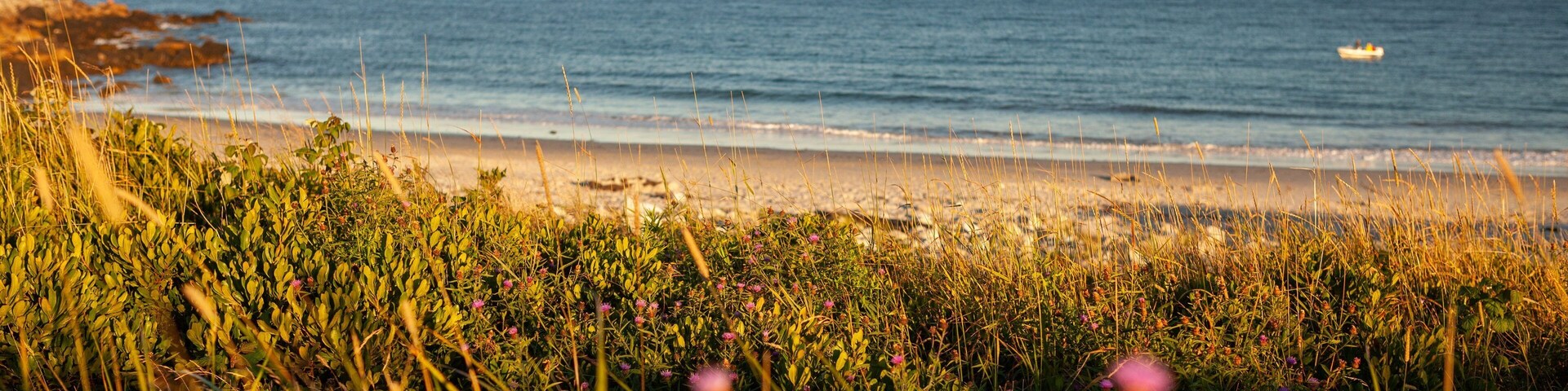 Crystal Crescent Beach showing a beach, general coastal views and a sunset
