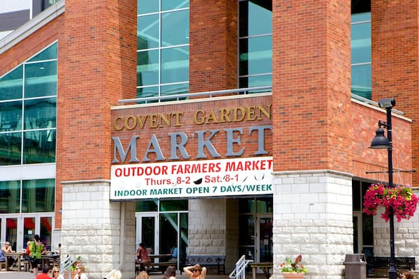 Covent Garden Market featuring signage
