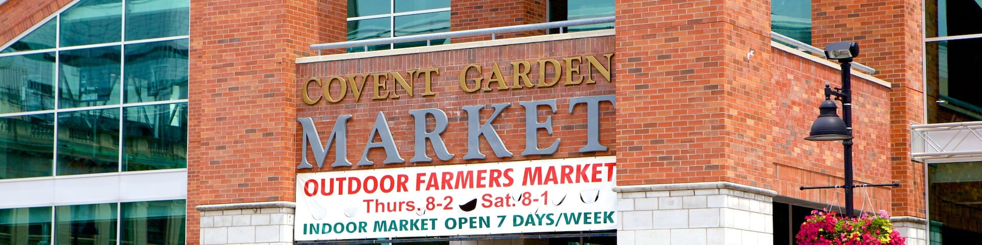 Covent Garden Market featuring signage