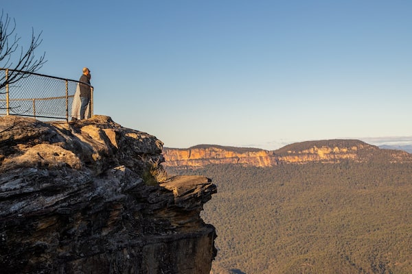 Sublime Point Lookout featuring views, a gorge or canyon and landscape views