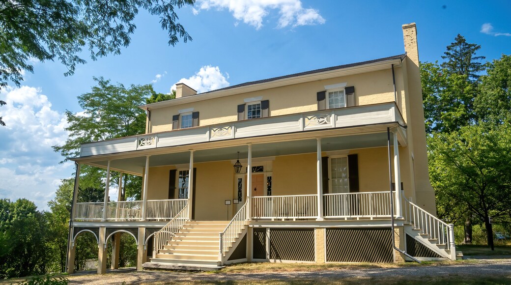 Catskill, NY - USA - Aug 4, 2022 Landscape view of the National Historic Landmark, Cedar Grove. The home and studio of Thomas Cole, the founder of the Hudson River School of American painting.