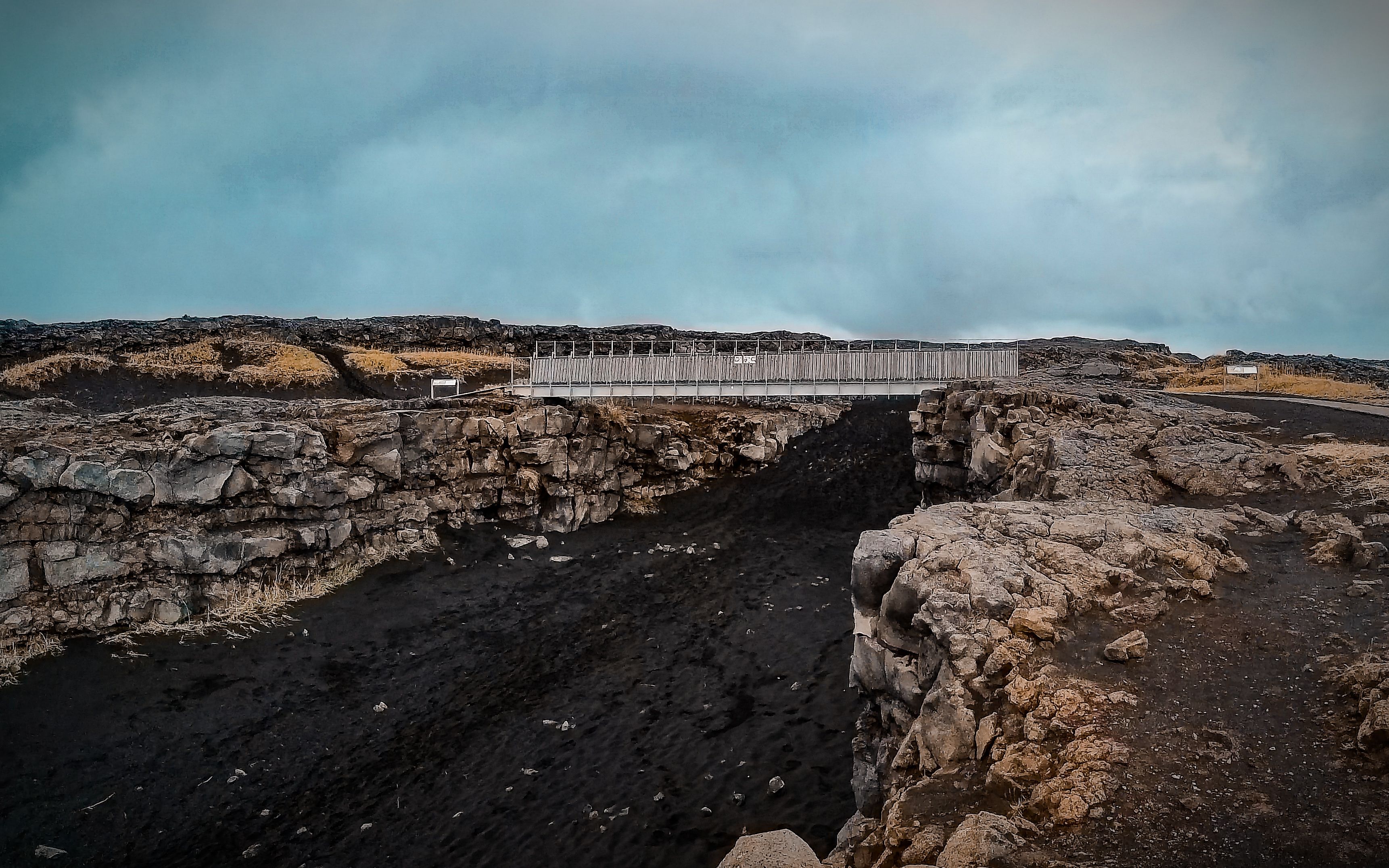 Bridge Between Two Continents in Iceland on Reykjanes Peninsula