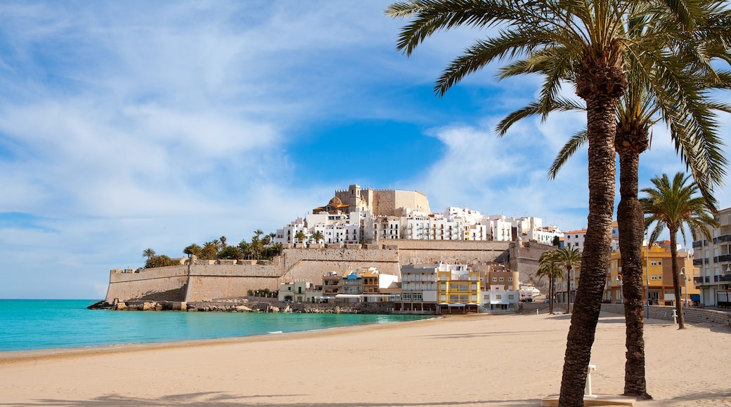Peniscola Castle and beach in Castellon Spain