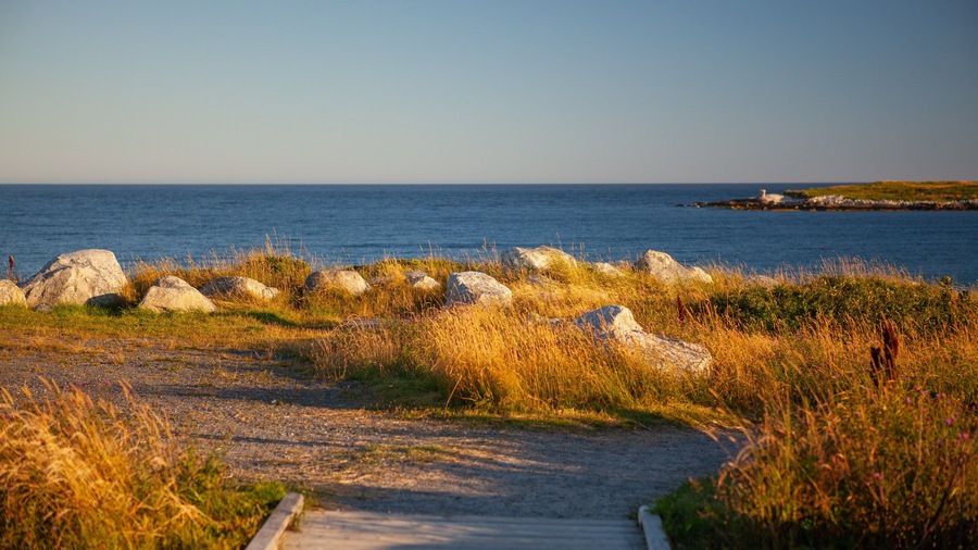 Crystal Crescent Beach which includes general coastal views and landscape views