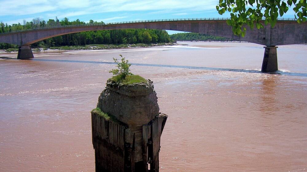 The Shubenacadie River is a river in Nova Scotia, Canada. It has a meander length of approximately 72 km from its source at Shubenacadie Grand Lake to its mouth at the historic seaport village of Maitland on Cobequid Bay, site of the building of the William D. Lawrence, the largest wooden ship ever built in Canada. The lower 30 km of the river (from the point where the Stewiacke River meets to the mouth) is tidal and the river experiences a tidal bore twice daily, with some bores reaching up to 3 m in height at certain points along the river. (June 2007)
#OnTheRoad
