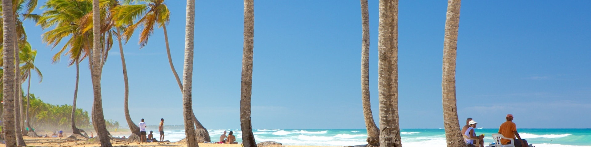 Playa Macao mostrando una playa y escenas tropicales