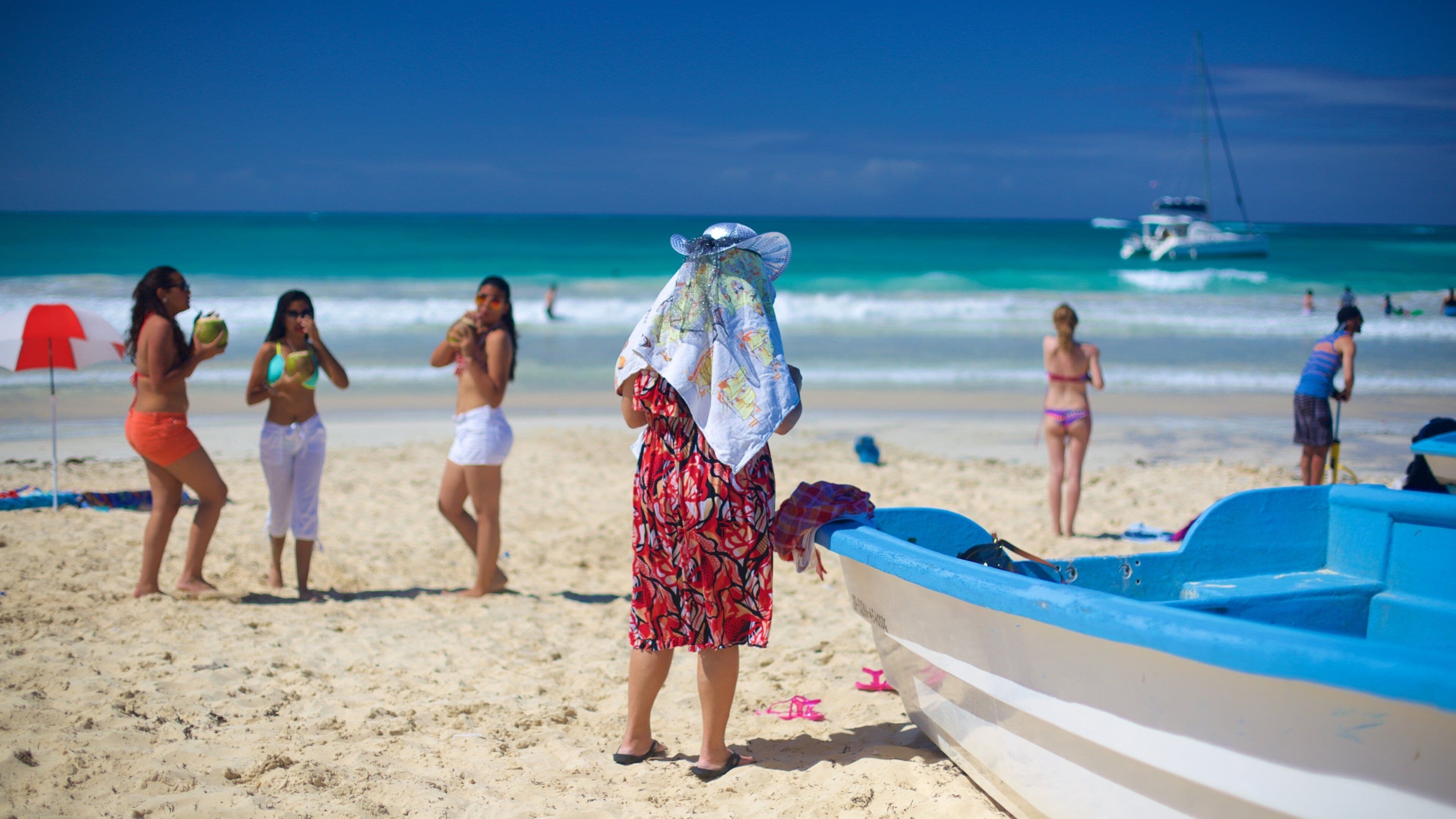 Macao Strand og byder på en strand såvel som en lille gruppe mennesker