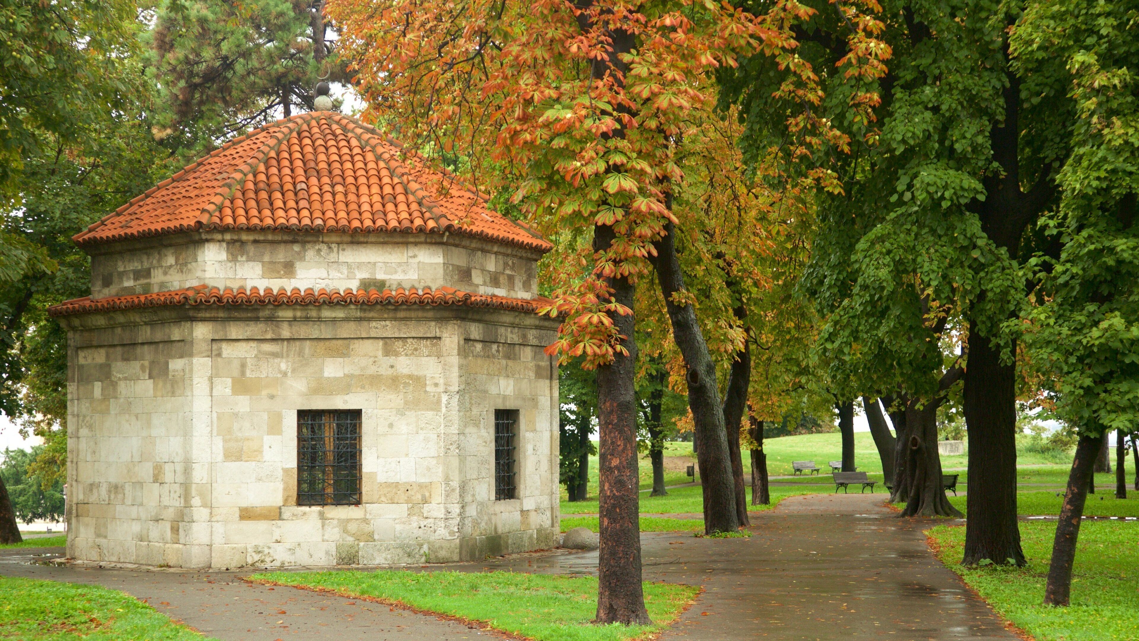 Kalemegdan Park which includes a garden and autumn colours