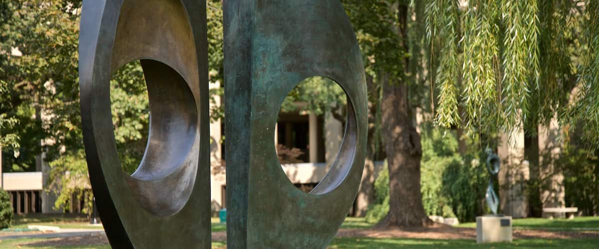 Mary and Leigh Block Museum of Art featuring a park and outdoor art