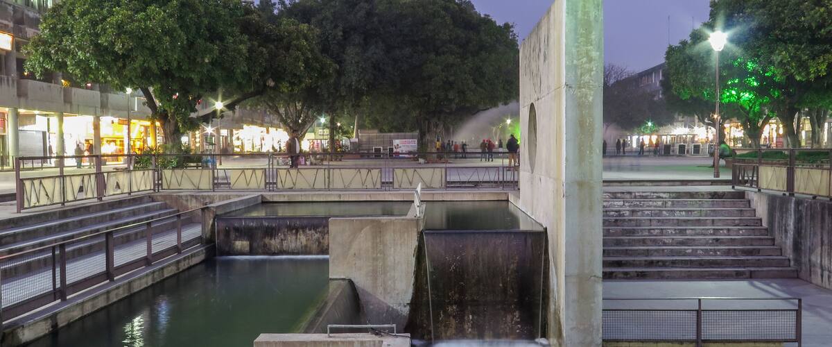 Modernist water fountain on sector 17 Chandigarh, India