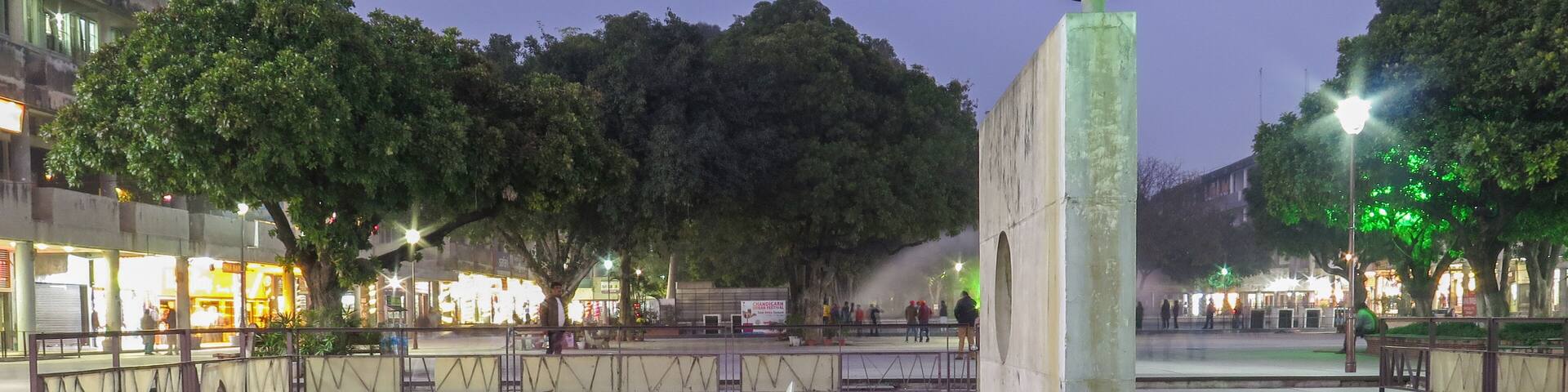 Modernist water fountain on sector 17 Chandigarh, India