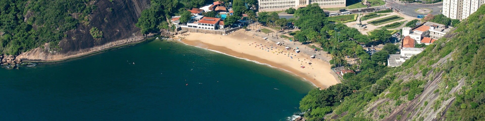 Aerial View of the Red Beach (Praia Vermelha) in Rio de Janeiro, Brazil