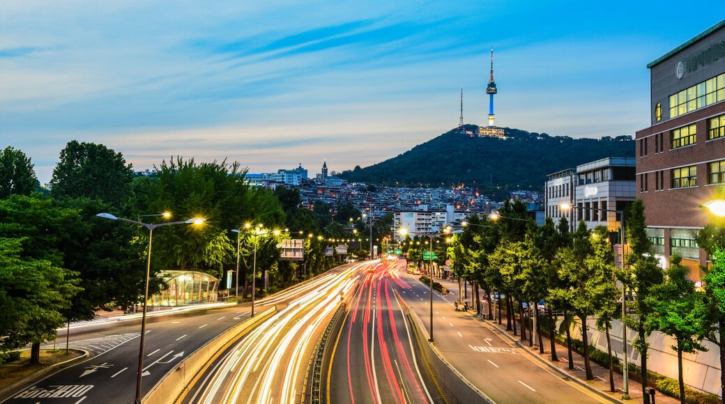 itaewon, seoul korea skyline