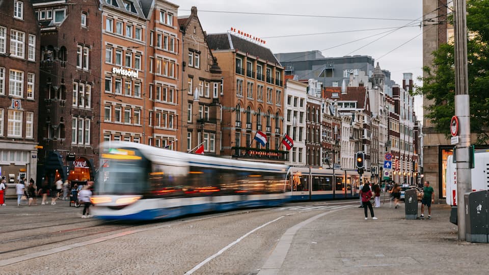 Old Town Amsterdam showing a city and street scenes