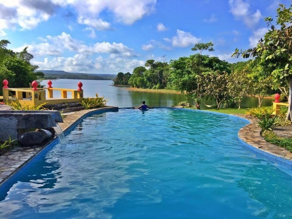 This place is located in cavinti, laguna. Very scenic and peaceful place to just relax and enjoy the view. Lake is next to pool, perfect for fishing, paddle board or kayaking. You can rent a cottage if you want to stay over night.