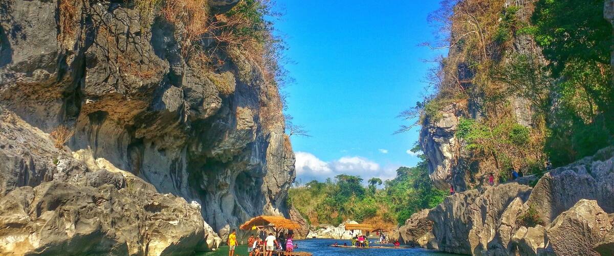 Bamboo rafts start at 250php. Cliff diving, swimming, spelunking and trekking are some of the activities you can do. #travel #NationalPark