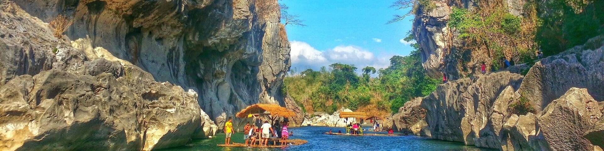 Bamboo rafts start at 250php. Cliff diving, swimming, spelunking and trekking are some of the activities you can do. #travel #NationalPark