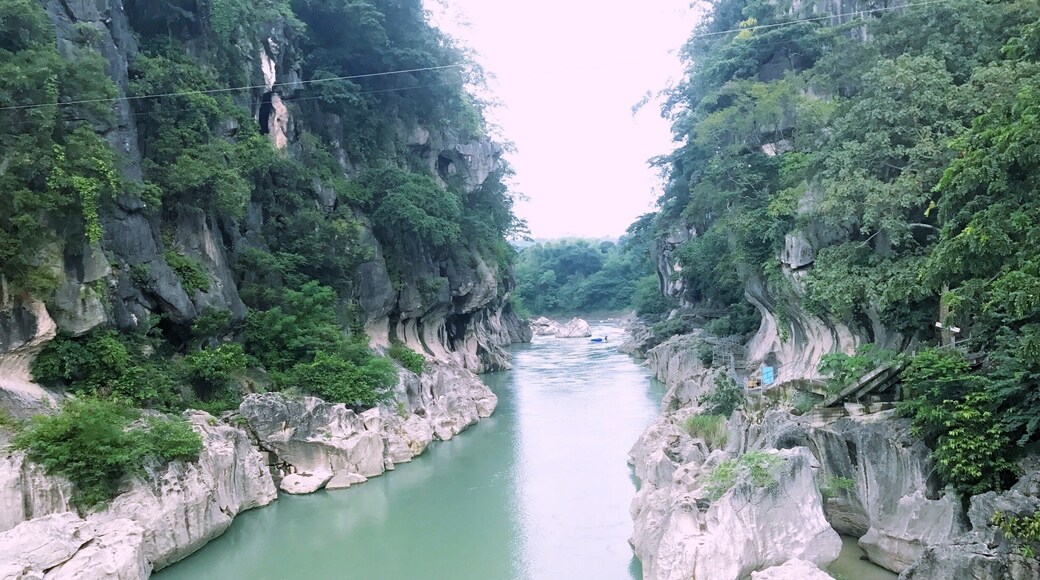 The rain had just pour when we came so I didnโt saw it with the clear water, but still beautiful! ((: