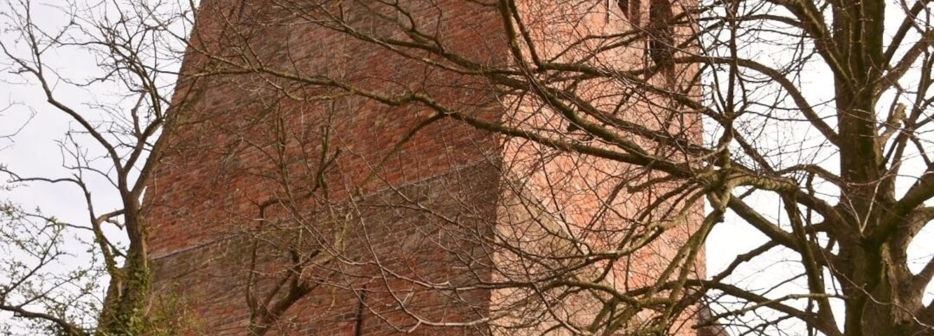 The15th century tower of the 13th century St. Peter Romanesque church of Grou. The Frisian Grou is a picturesque town  with a population of 7000.