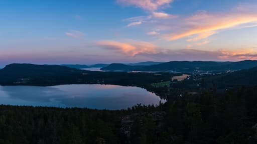 sunset over the sea as seen from the High Coast of Sweden