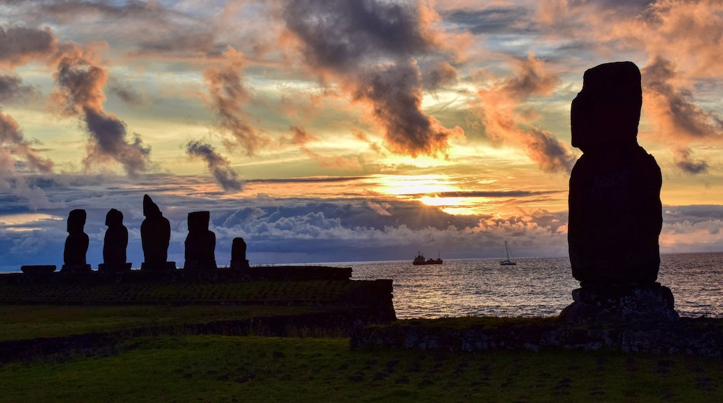 Best place for sunset on Easter Island! #easterisland #chile #pacificislands