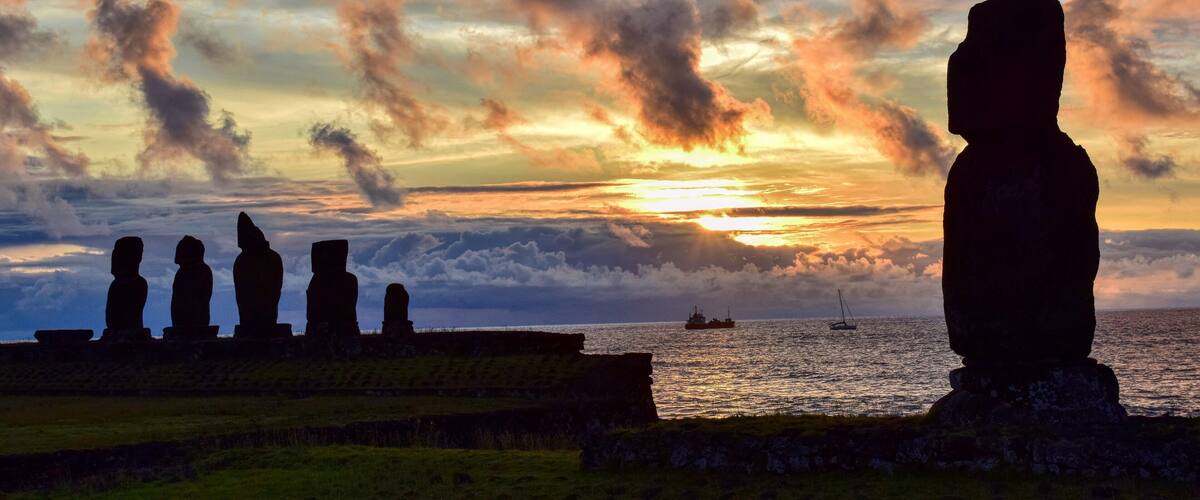 Best place for sunset on Easter Island! #easterisland #chile #pacificislands