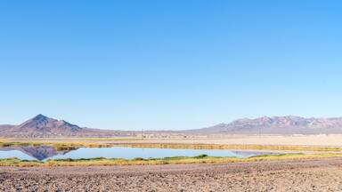 Tecopa Mountain, Panoramic View, Desert Oasis, Reflection. Death Valley Natl Park, Flawless Water Reflection